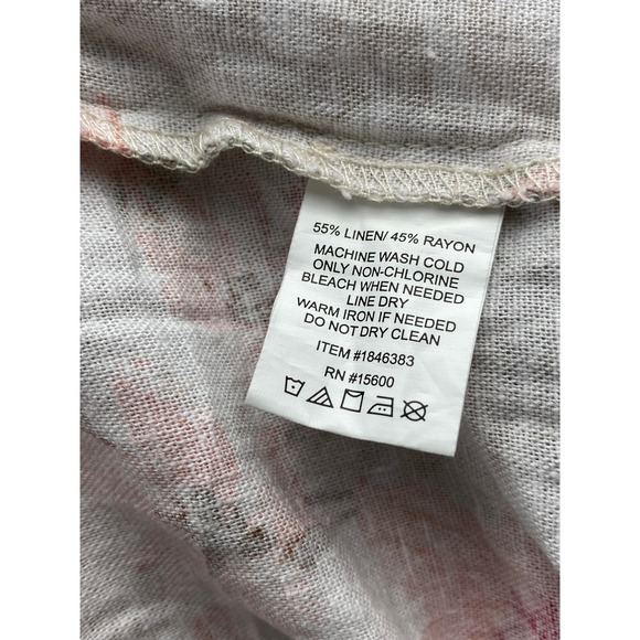 Briggs Floral Linen Blend Shorts Womens L Pink Tropical Coastal Summer NWT - Picture 5 of 7